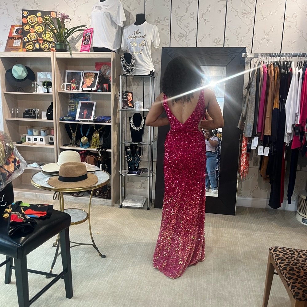 Fuchsia Dave and Johnny Gown